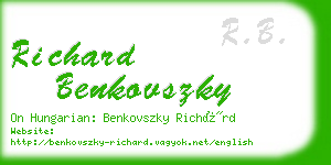 richard benkovszky business card